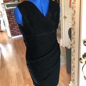 Black Velvet Above-the-Knee-Length Dress & Short Scalloped Jacket